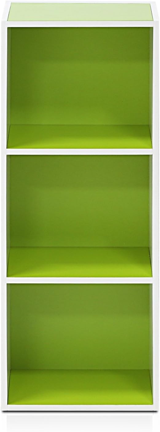 3 Cube Wooden Bookcase Small Storage Shelf Compact Organizer Bookshelf Green