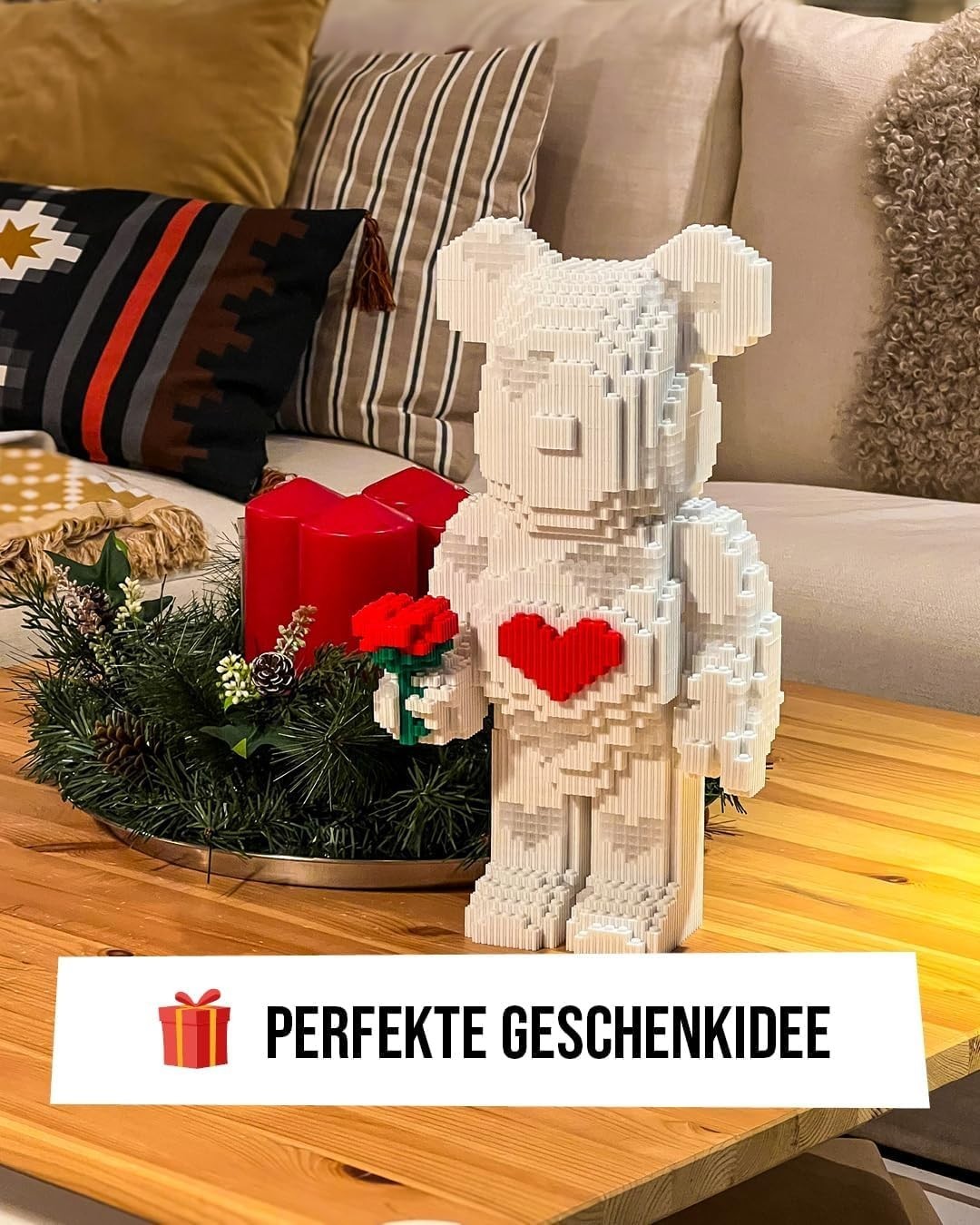 LED Love Bear DIY Building Blocks 5,423 pcs Romantic Gift for Wife Girlfriend