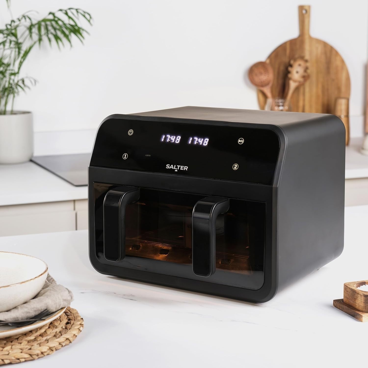 Dual View Air Fryer 7L | Divider Tray, Window, 6-in-1 Functions LED Touch, 2300w
