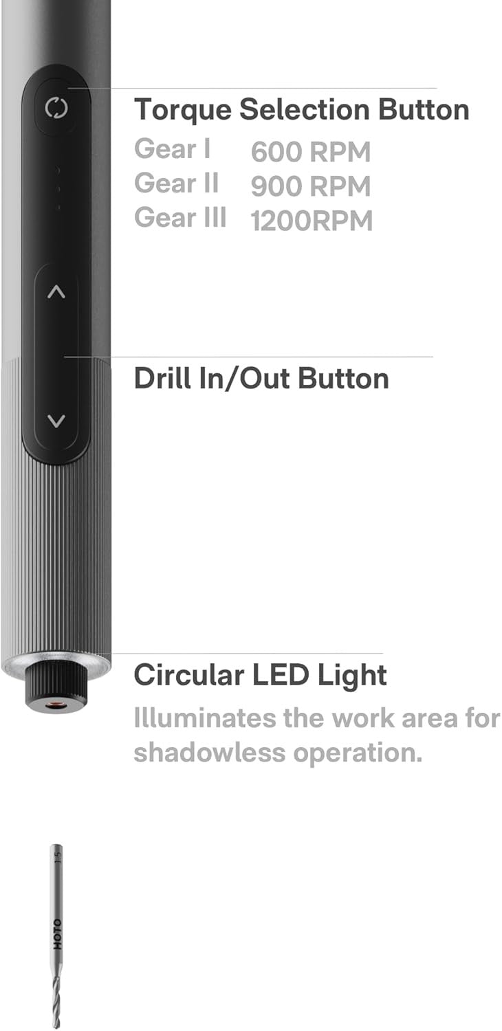 Cordless Electric Mini Drill Engraving Pen USB-C Rechargeable 3 Speed