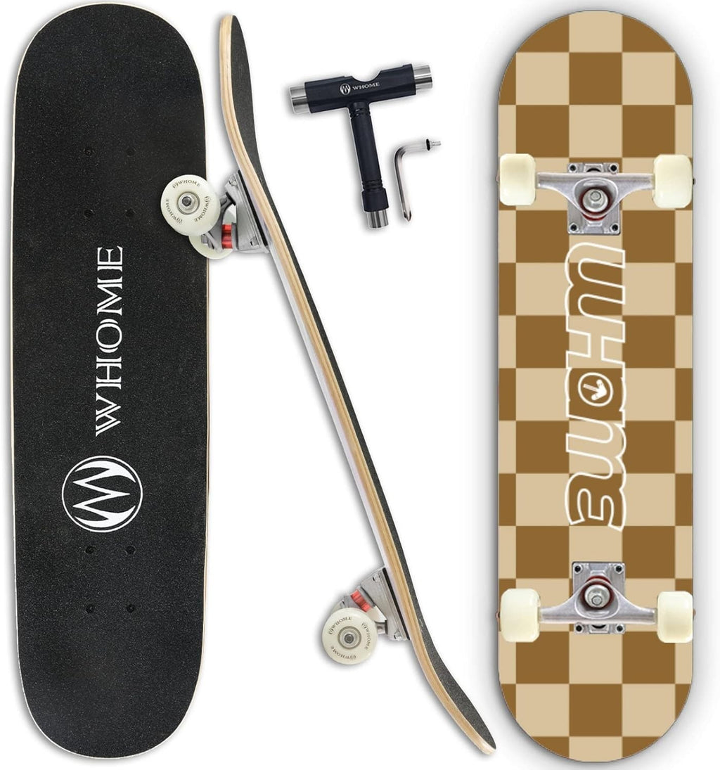 Complete Skateboard 31"x8" CHESS Maple Deck with ABEC-9 Bearings