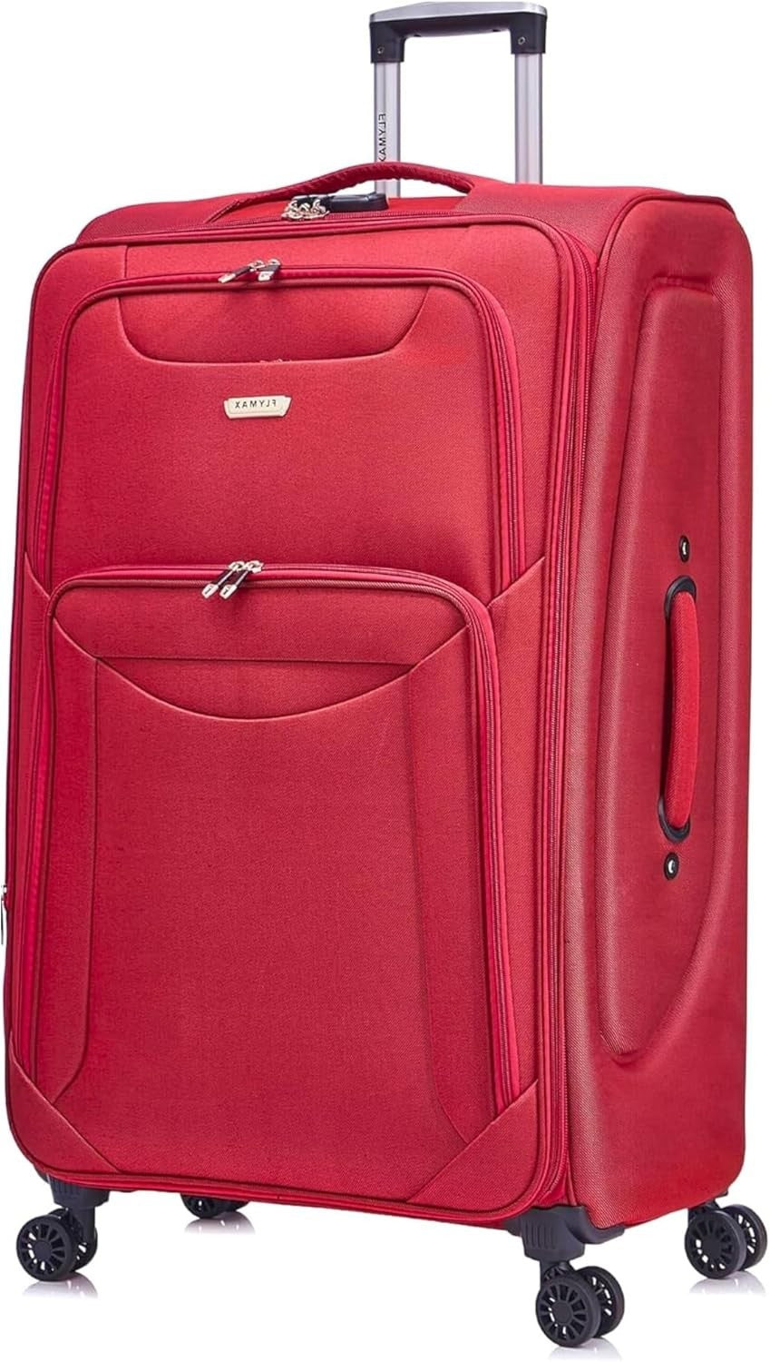 Extra Large 32” Lightweight Expandable 4 Wheel Travel Suitcase Lock Red