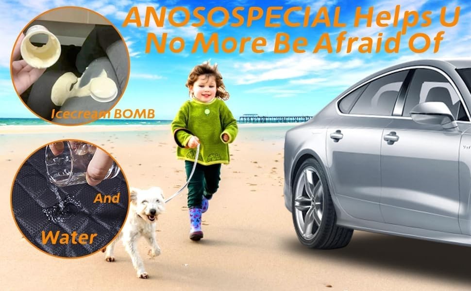 Waterproof Dog Car Seat Cover ISOFIX Rear Seat Protector Non Slip
