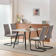 5-Piece Dining Table & 4 Chairs Set, Modern Marble Effect, Space-Saving Design