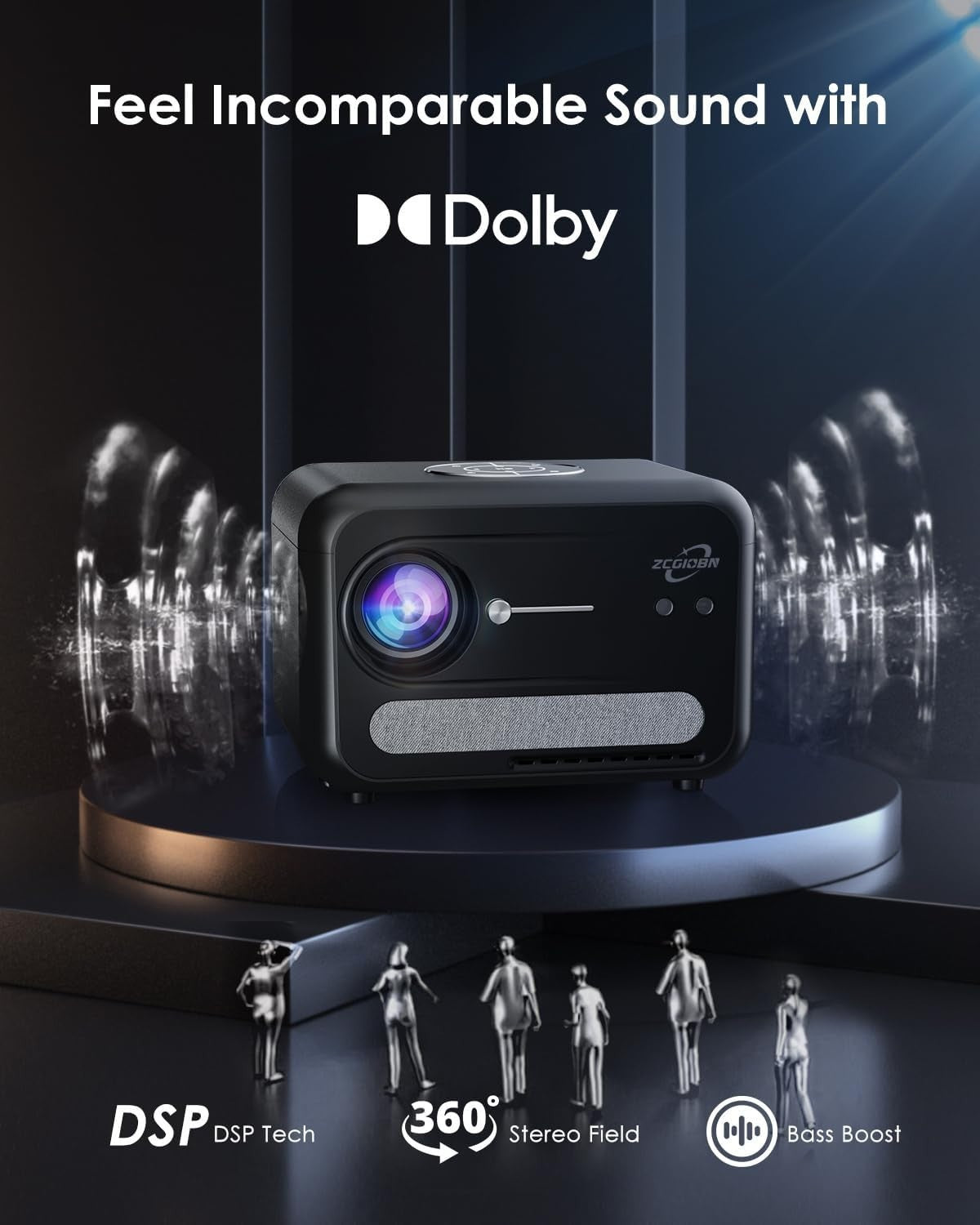 4K Smart Projector Google TV WiFi 6 Bluetooth NFC Dolby HDR