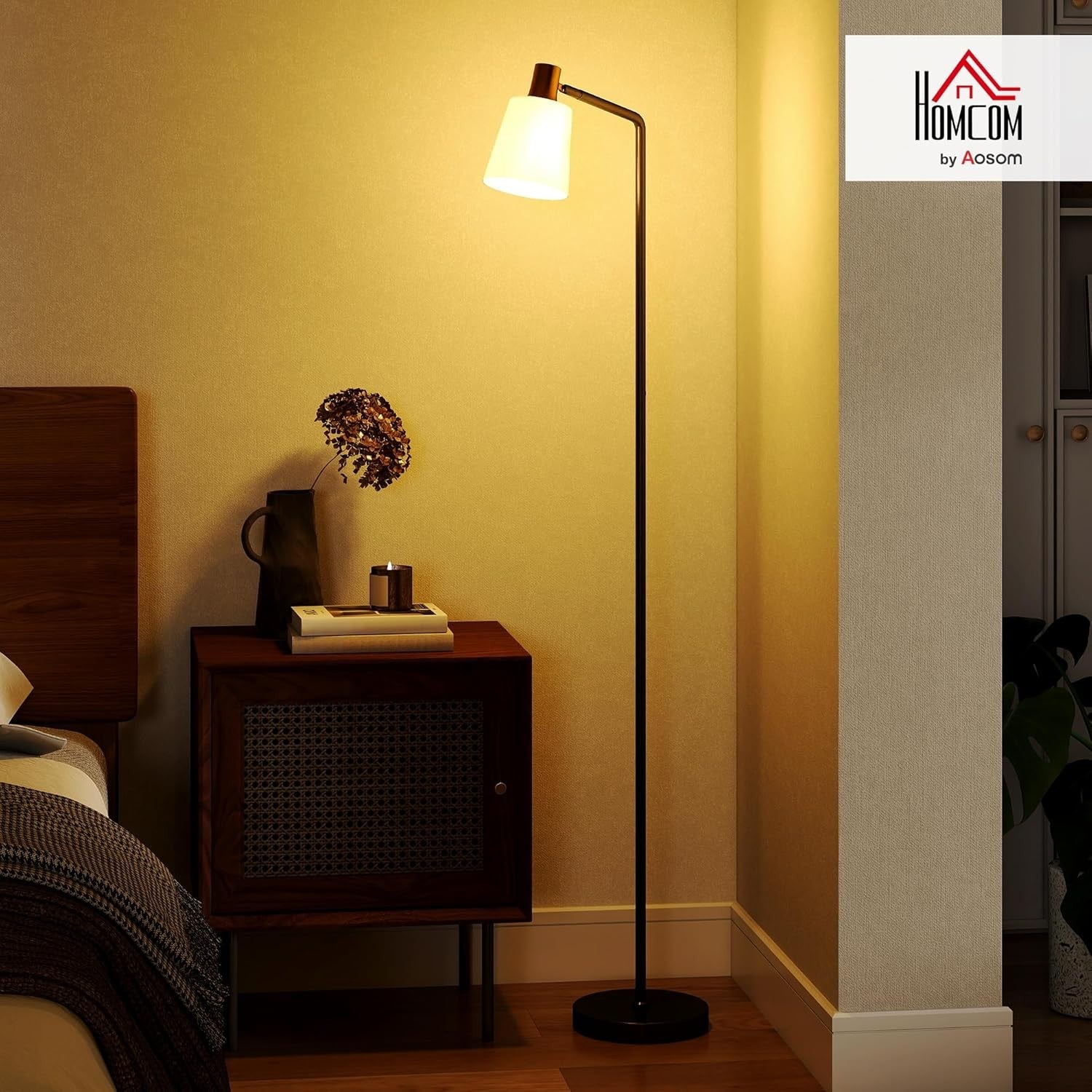 LED Floor Lamp Adjustable Head Dimmable Standing Light Modern Reading Lamp