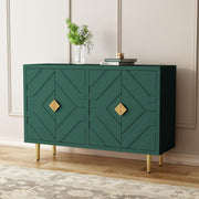 Green Kitchen Sideboard Cabinet 4 Doors Storage Buffet Table with Shelves