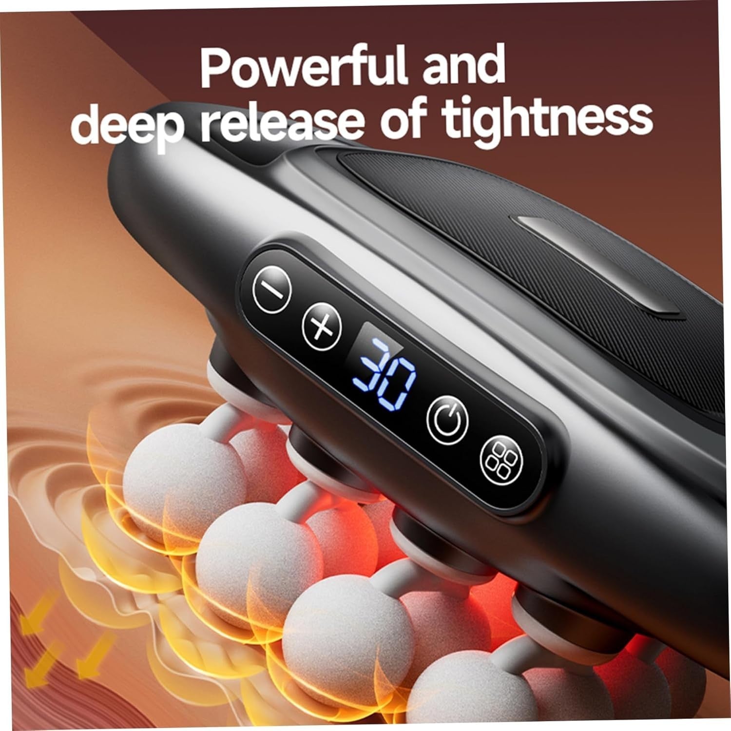 Deep Tissue Massage Gun 12 Head Full Body Muscle Relief 30 Levels Red Light
