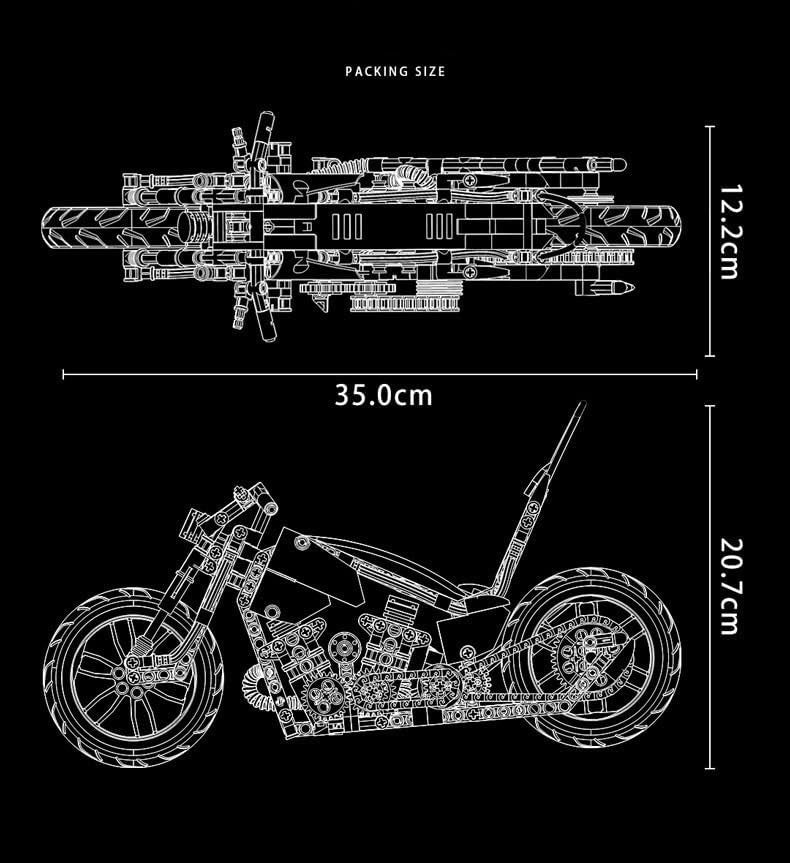850-Piece Motorcycle Building Kit with Realistic Design & Easy Assembly