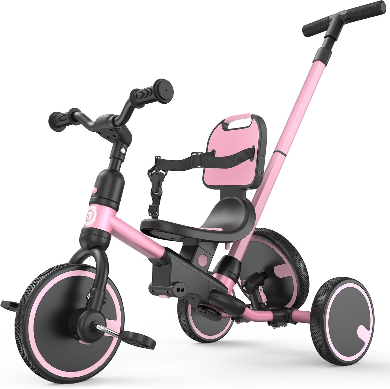 5 In 1 Toddler Tricycle Push Handle Safety Belt Balance Bike Kids Trike