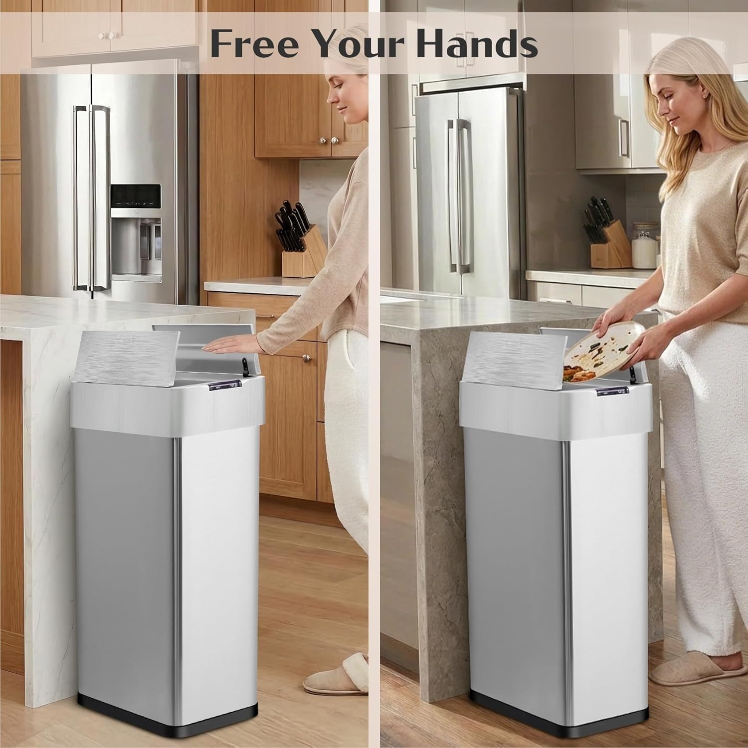 70L Touchless Sensor Bin Stainless Steel Soft Close