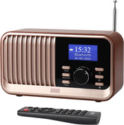 DAB DAB+ FM Radio Bluetooth Rechargeable Dual Alarm Remote USB AUX