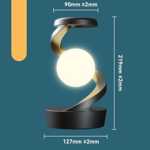 Levitating 3D Floating Bulb Lamp LED Desk Night Light with Wireless Charger