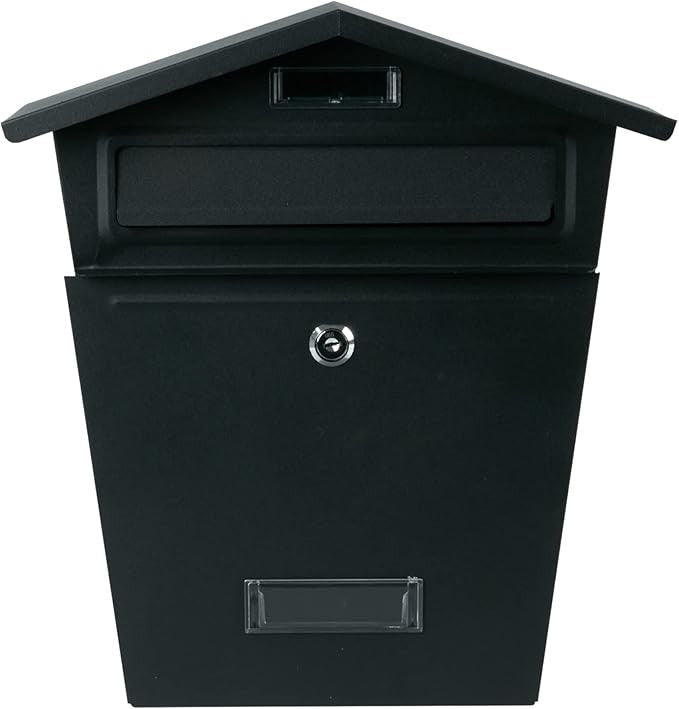 Lockable Wall Mount Mailbox Waterproof Steel Post Letter Box Secure Holder