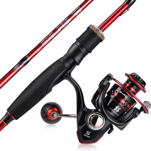 Travel Fishing Rod & Reel Combo 1.8m Carbon Fiber Spinning Kit – Salt/Freshwater