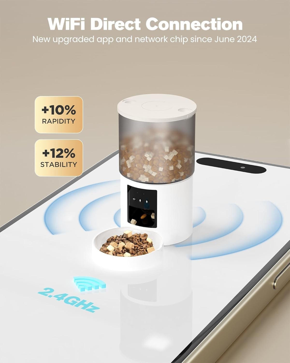 WiFi Automatic Pet Feeder 6L Smart Food Dispenser Timer Voice Record
