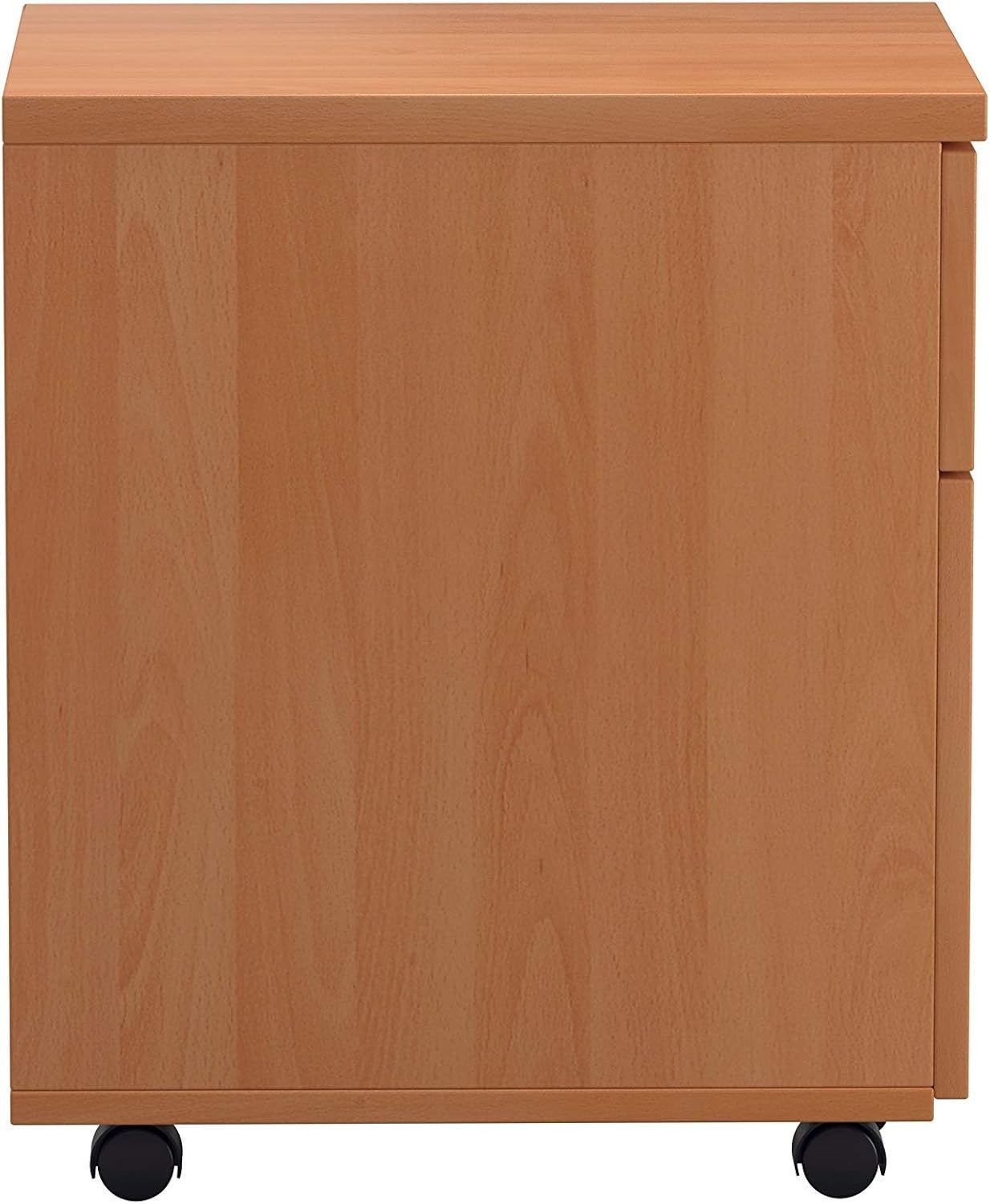 Lockable 2 Drawer Mobile Filing Cabinet Pedestal Office Storage Beech