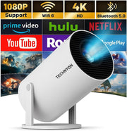 Android WiFi Mini Projector 1080P 4K Support Bluetooth Gaming HDMI