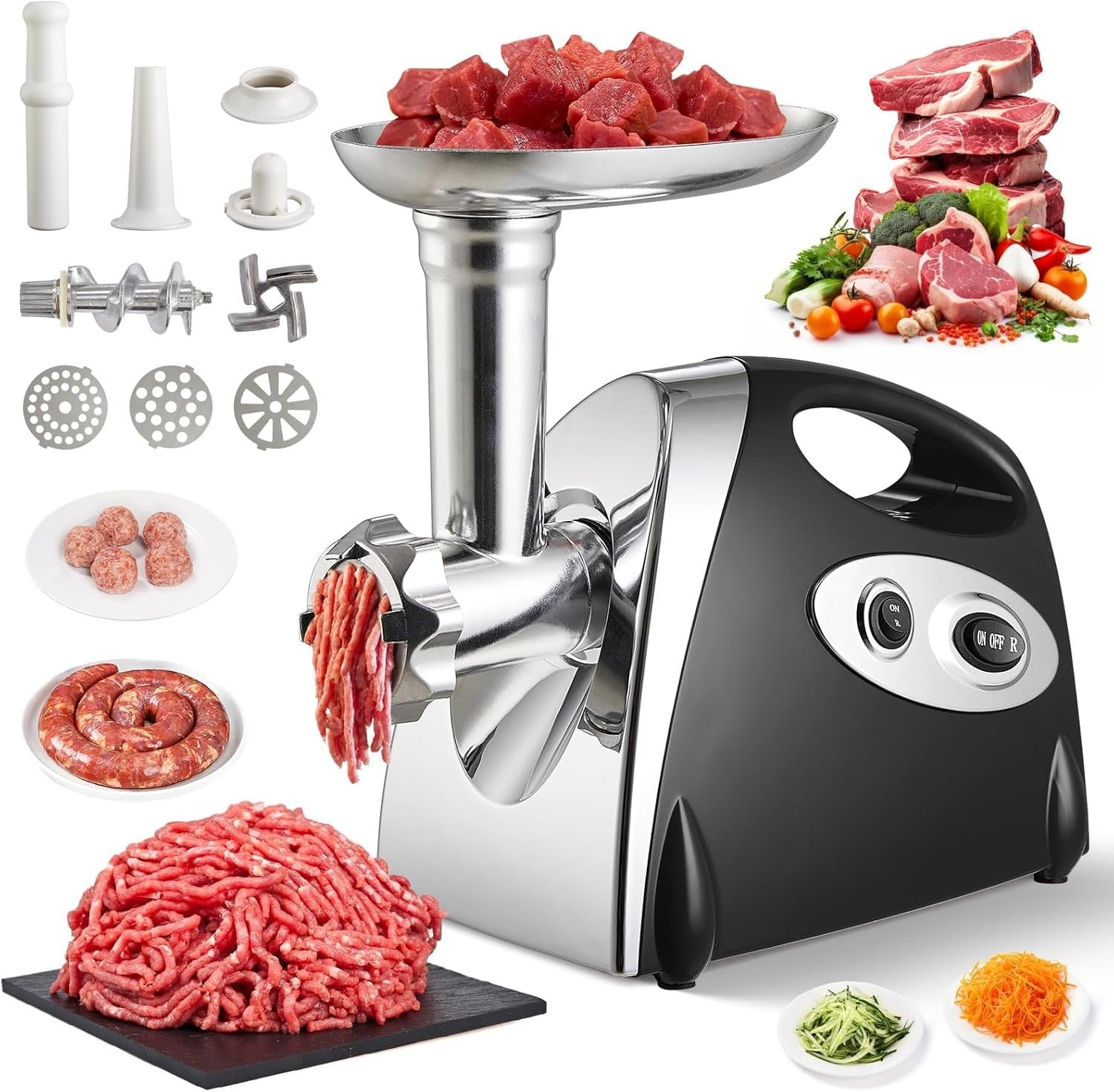 2800W Electric Meat Grinder Meat Mincer Sausage Maker 3 Grinding Plates