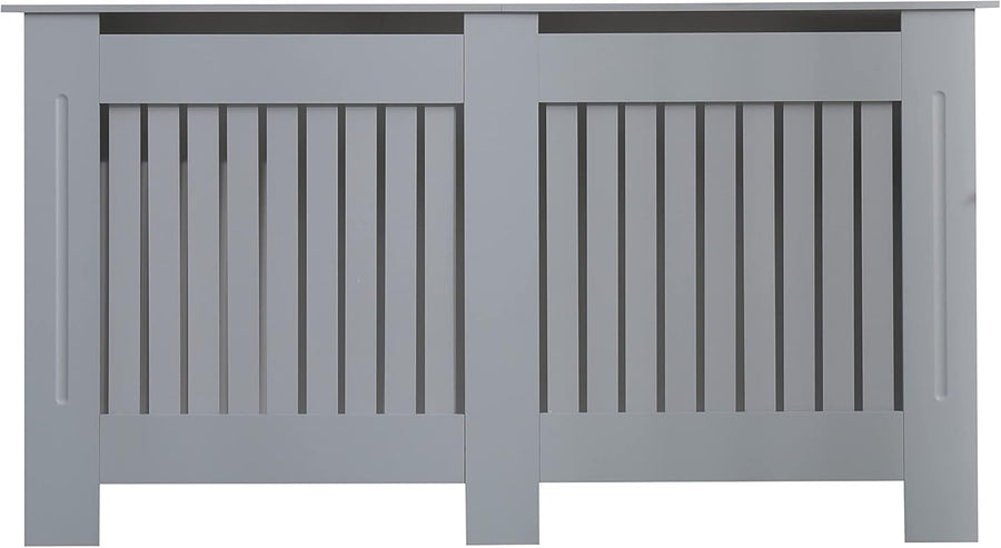 Large Grey Radiator Cover | Modern MDF Vertical Slat Cabinet – Stylish Design