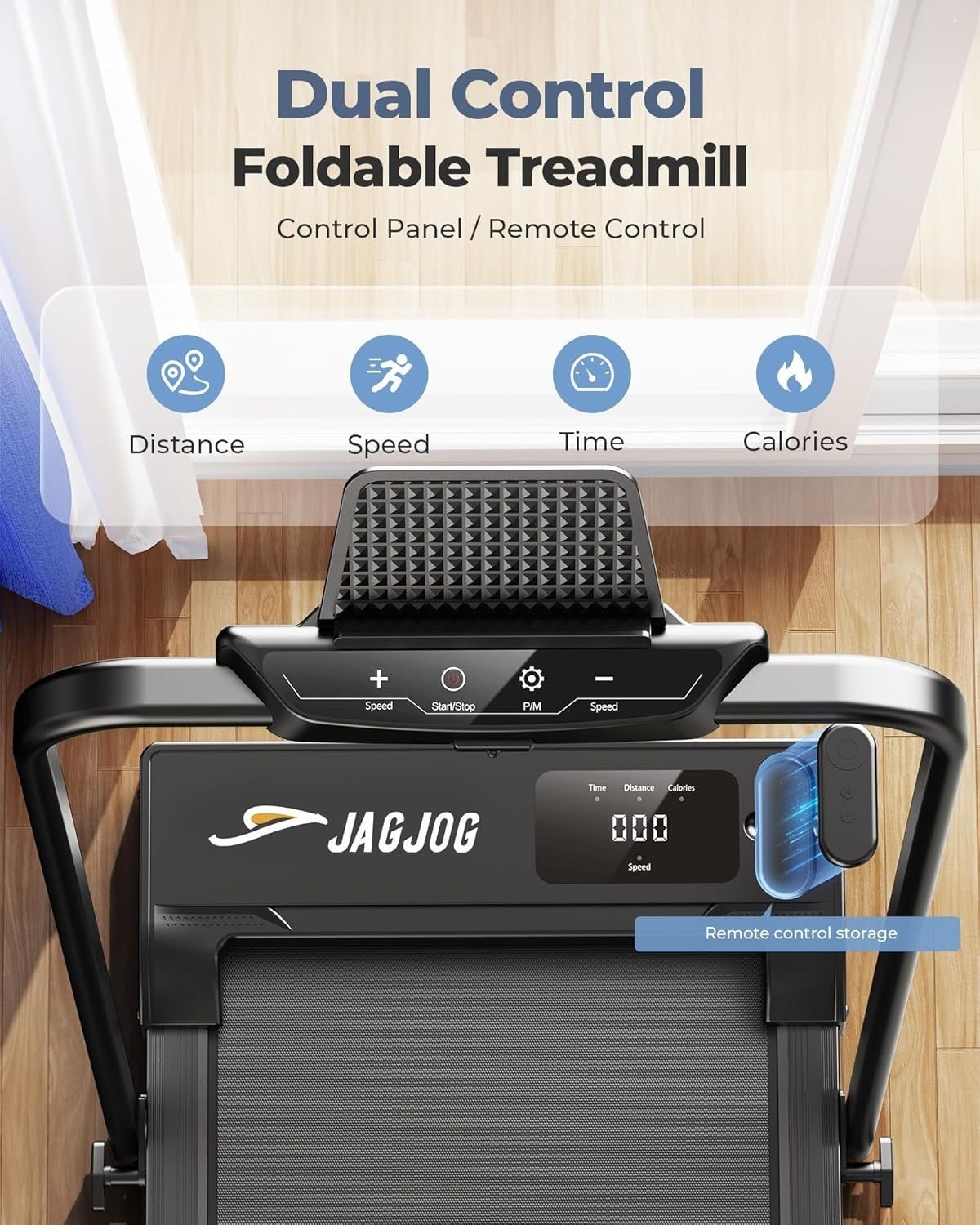 Foldable Treadmill 9% Incline, 2.5HP Smart Home Running Pad 1-12KM/H
