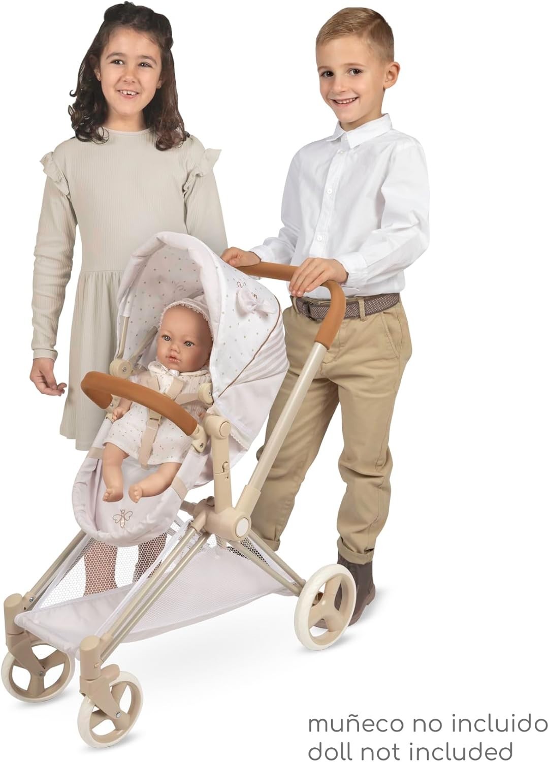 3in1 Dolls Pram Convertible Pushchair Carrycot Foldable Toy