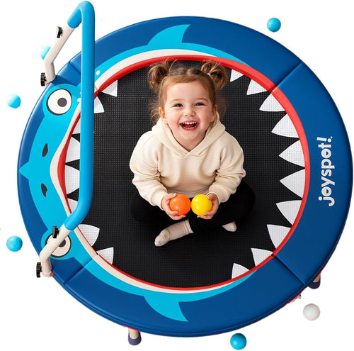 3ft Kids Trampoline Shark Design Foldable Toddler Jumper 100LB