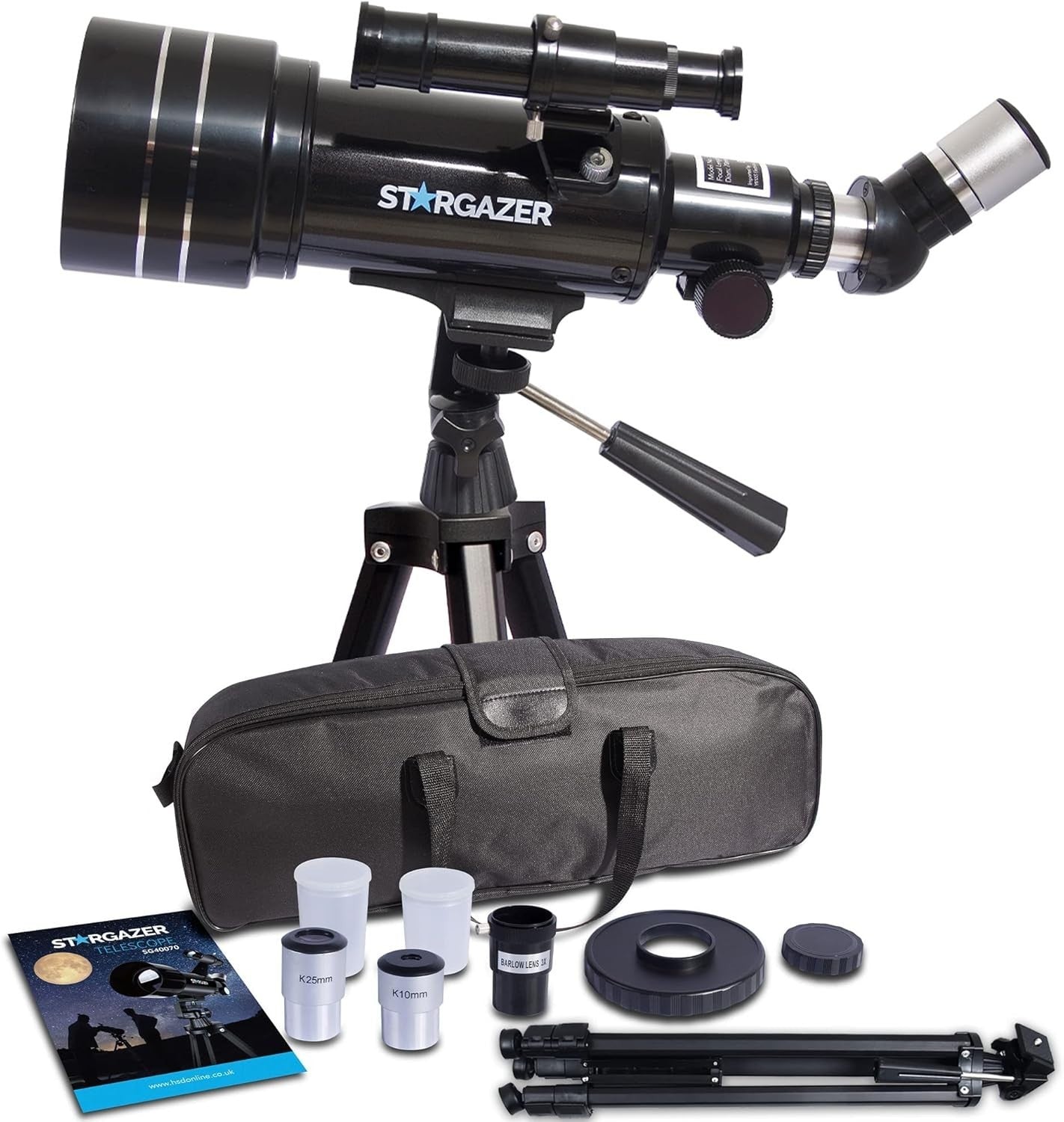 70mm Aperture 400mm Refractor Telescope for Adults & Beginners with Tripod