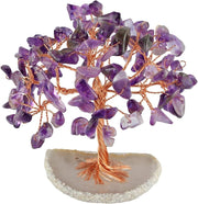Natural Amethyst Gemstone Money Tree Ornament Healing Crystal Decor Gift