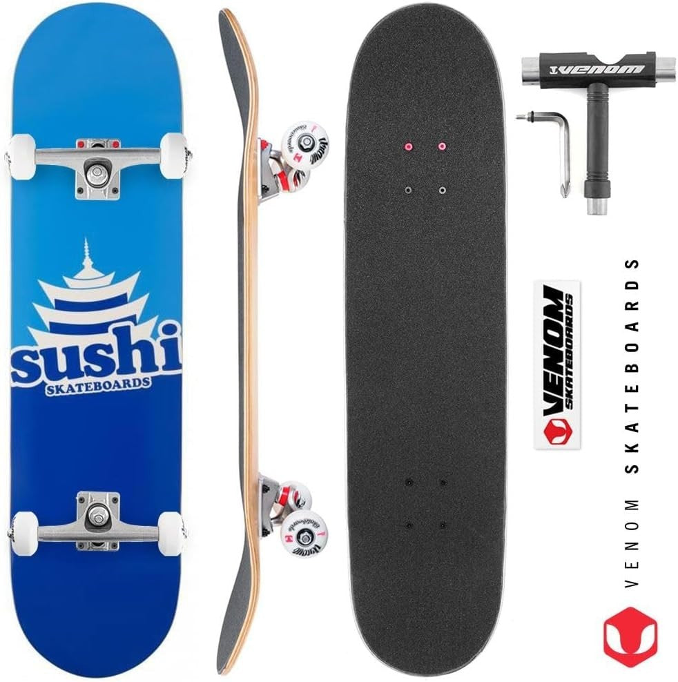 Pagoda Logo Blue Complete Skateboard 8.0 Pro Street Cruiser
