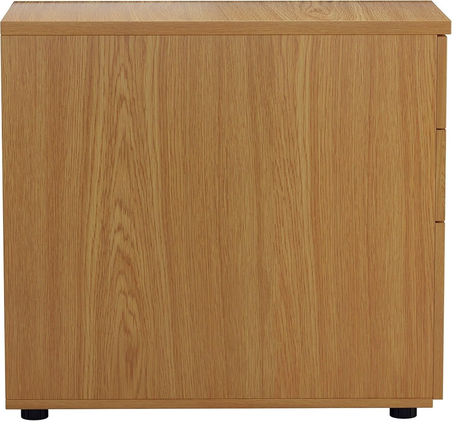 Oak 3 Drawer Lockable Filing Cabinet 40.4x80x73cm Wood