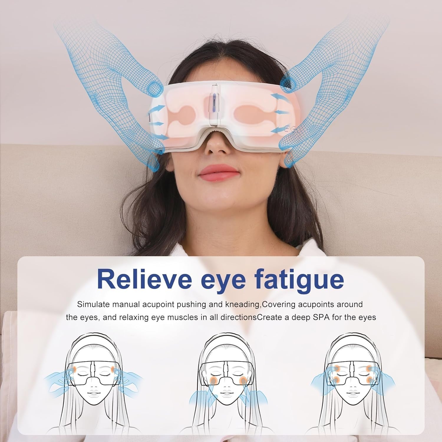 Rechargeable Heated Eye Massager Foldable Vibration