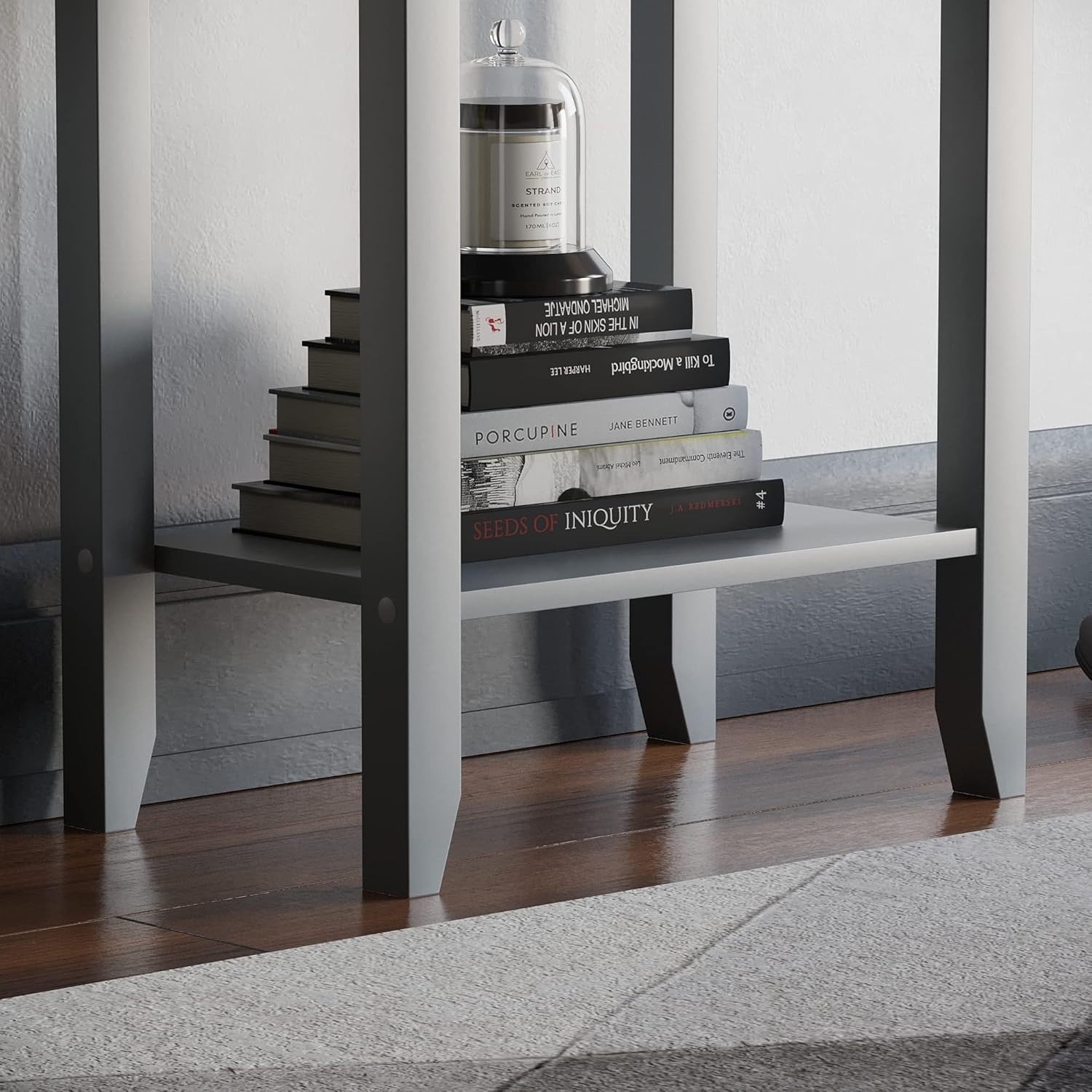 Grey Console Table with 1 Drawer & Undershelf – Space-Saving Hallway Storage