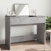 Vanity Dressing Table Desk Concrete Grey Makeup Mirror Storage Drawers Wood