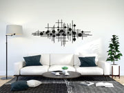 Modern Geometric Metal Wall Art Black 60x26cm Minimalist Decor