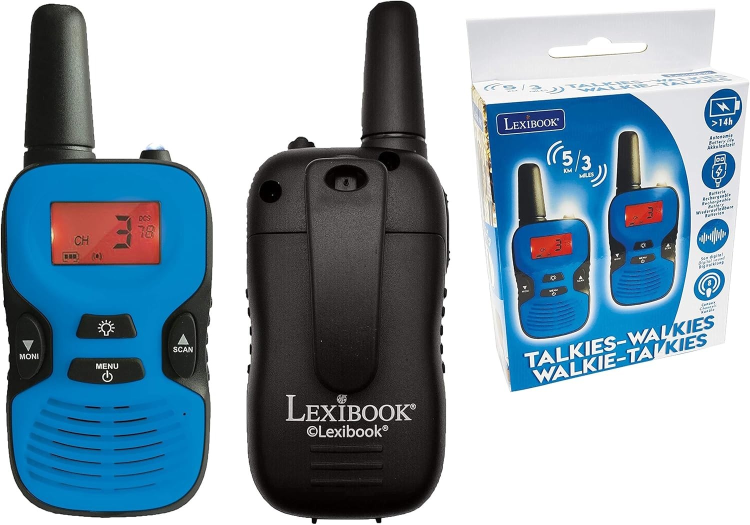Kids Walkie Talkies Rechargeable 5km Long Range LCD Screen Toy Set