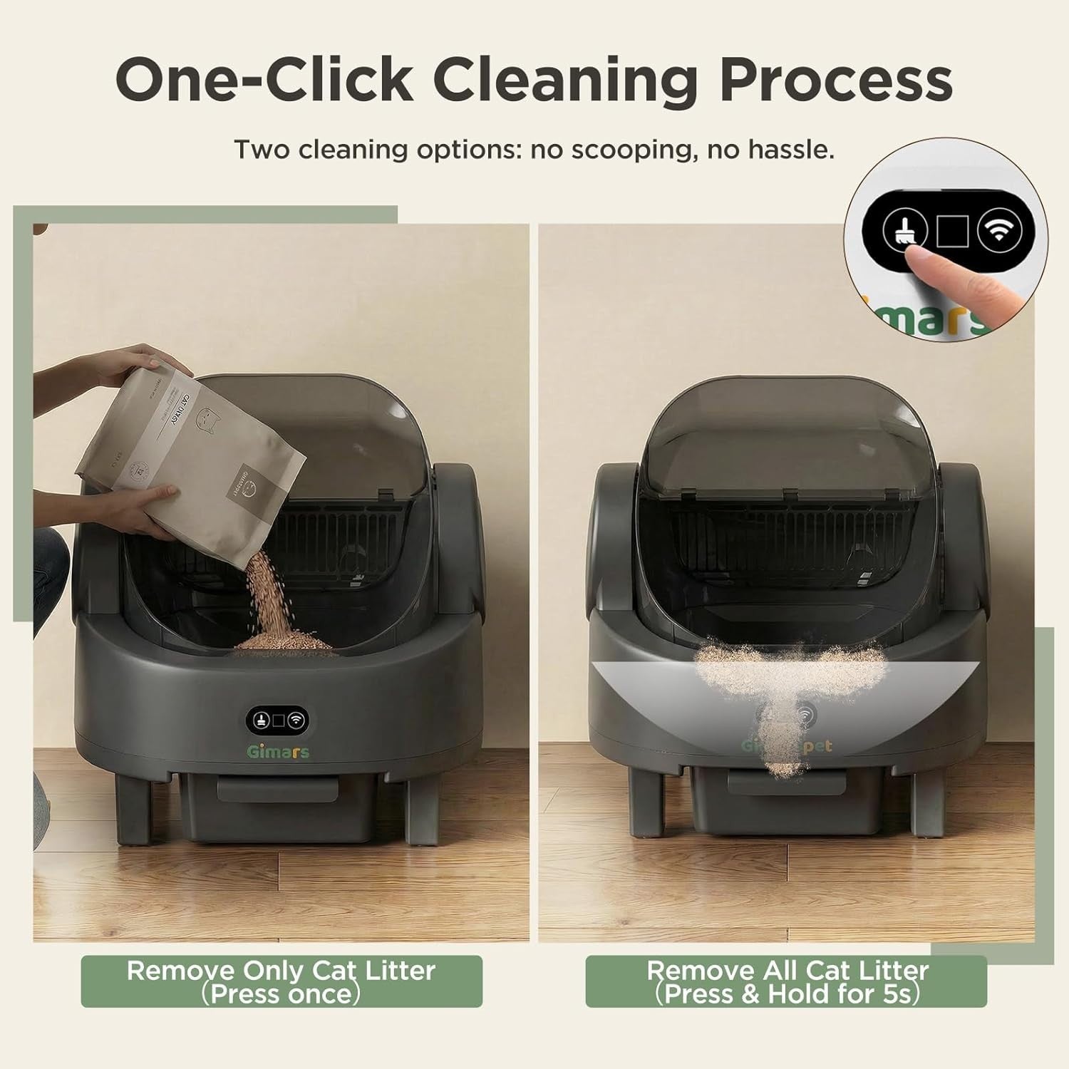 XXXL Self Cleaning Cat Litter Box App Control Open Top Auto Multi Cat