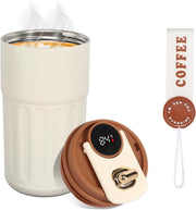 Stainless Steel Thermal Flask 450ml Temp Display Travel Mug