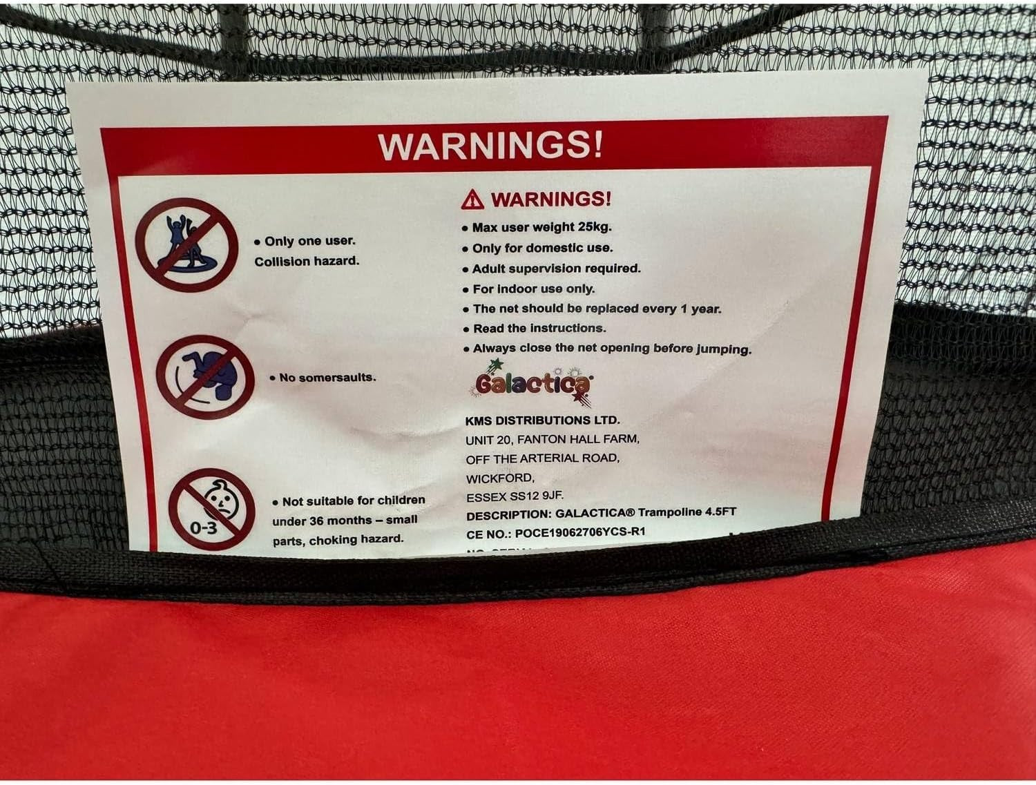55” Kids Mini Trampoline Safety Net Indoor Outdoor Junior Activity