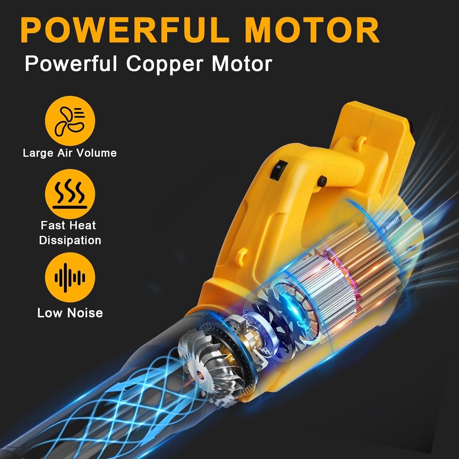 Cordless Leaf Blower 18V 6 Speed Handheld Air Duster Garden Cleaning