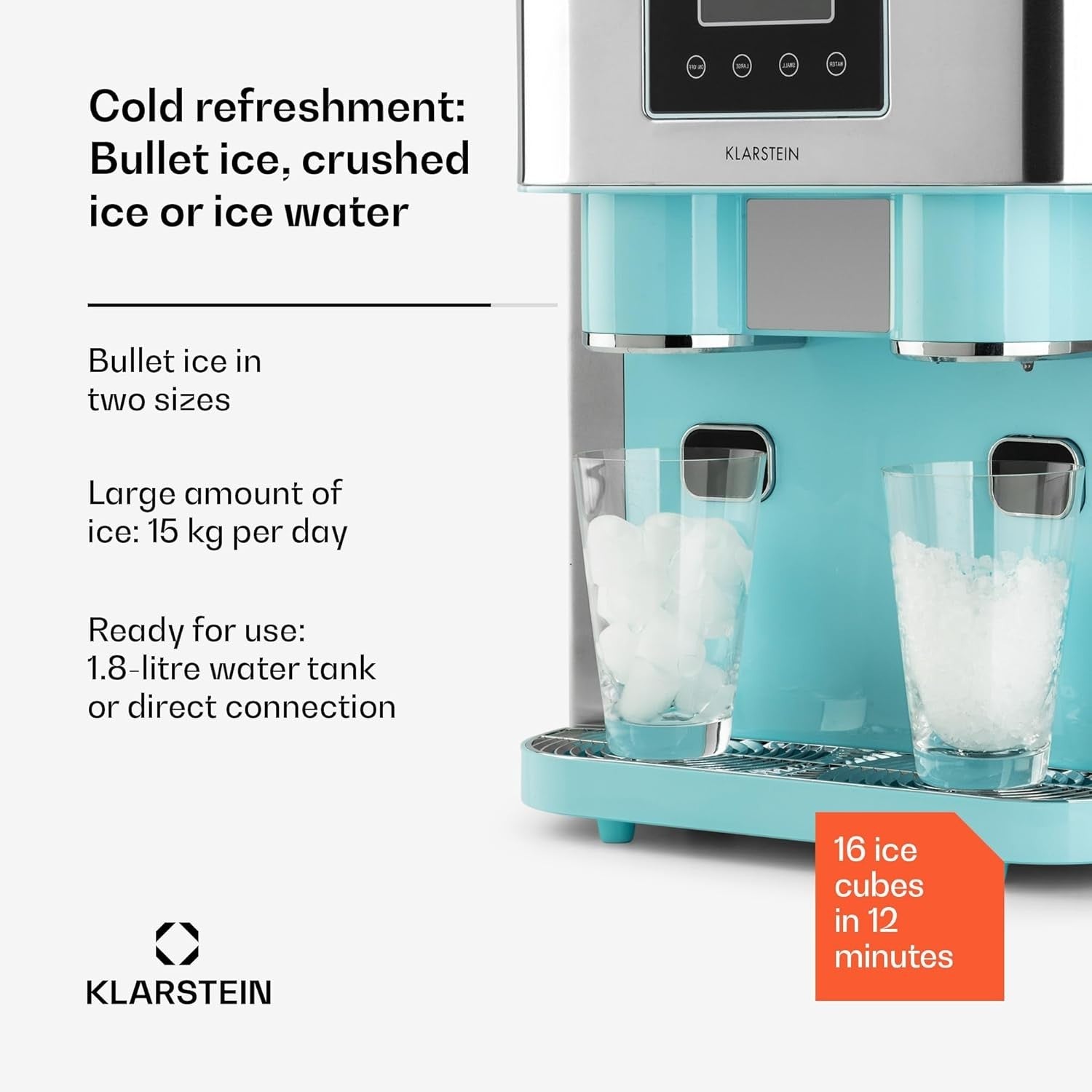 Countertop Ice Maker Cube & Crushed Ice 15kg/Day Touch Control