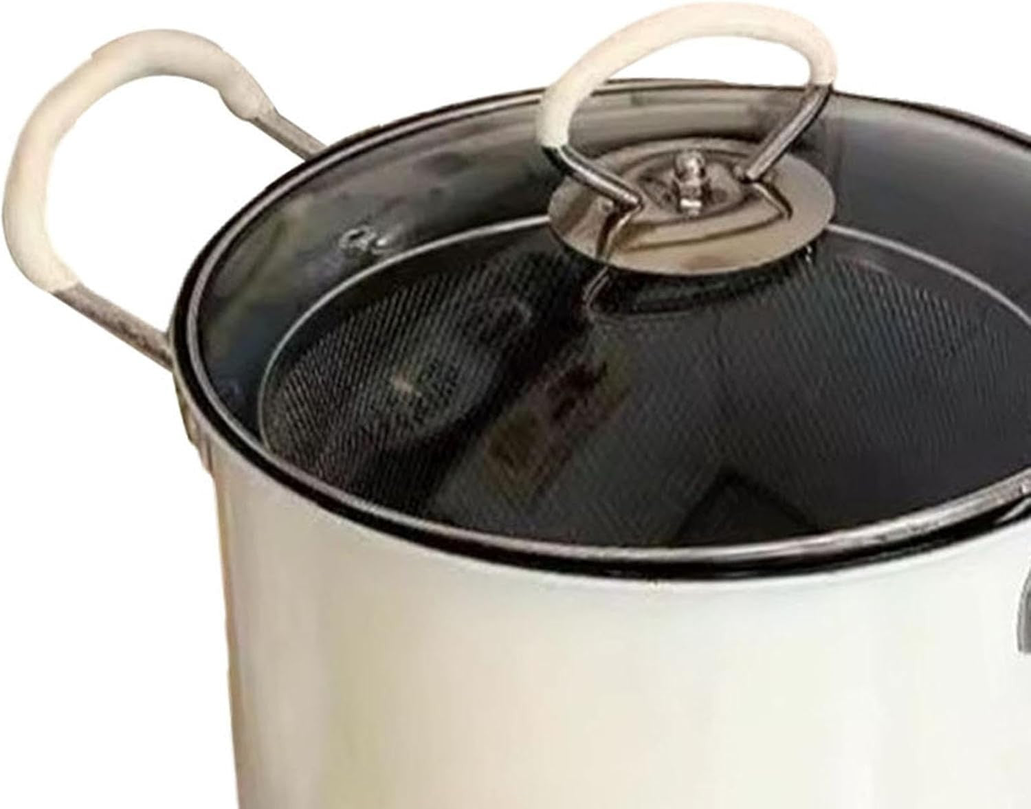 5.2L Iron Deep Frying Pot With Strainer Basket Outdoor Kitchen Use