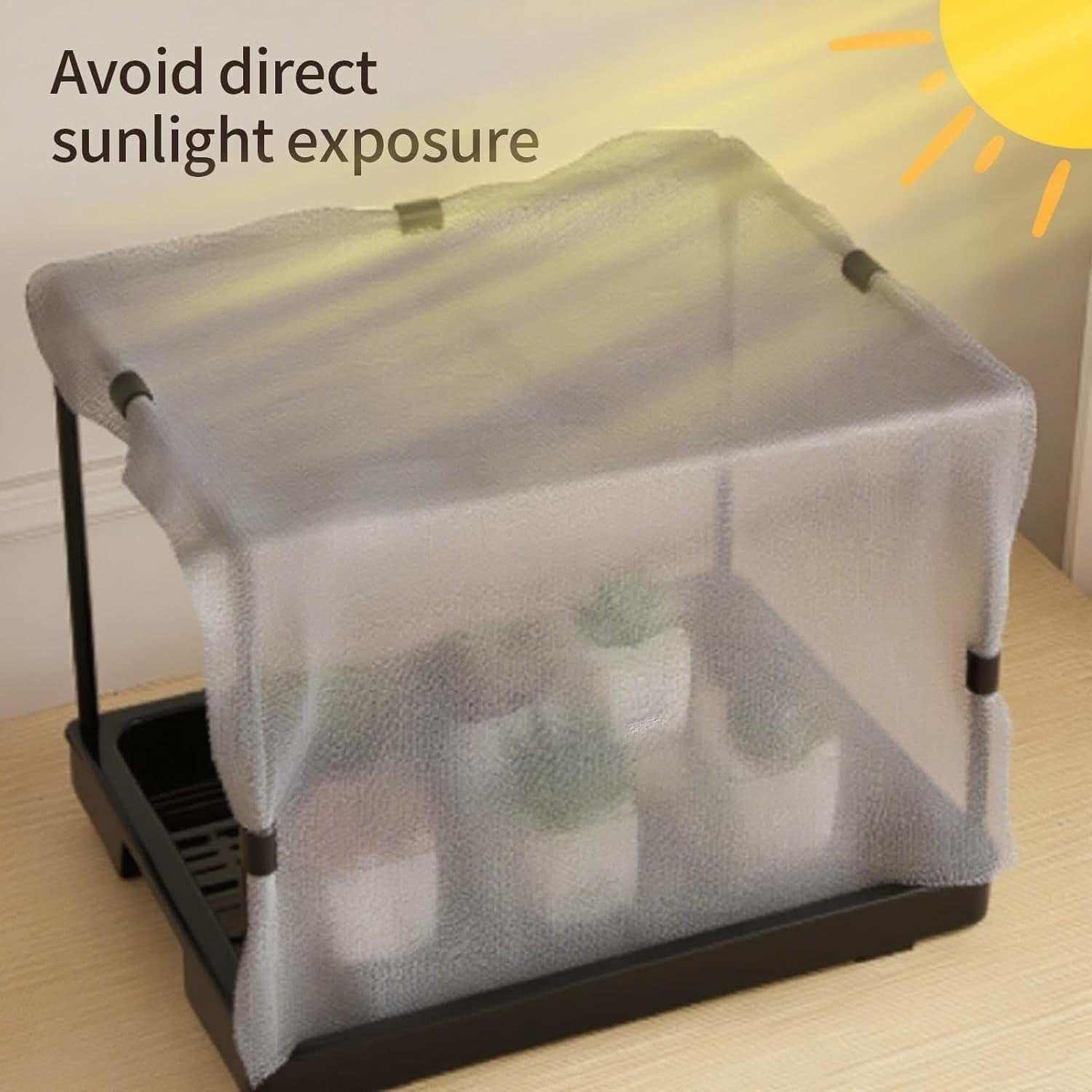 Mini Indoor Greenhouse Mesh Cover Plant Shelter Raised Succulent Grow Box