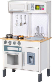 Wooden Kids Play Kitchen Set Sink Stove Oven Accessories White Toy