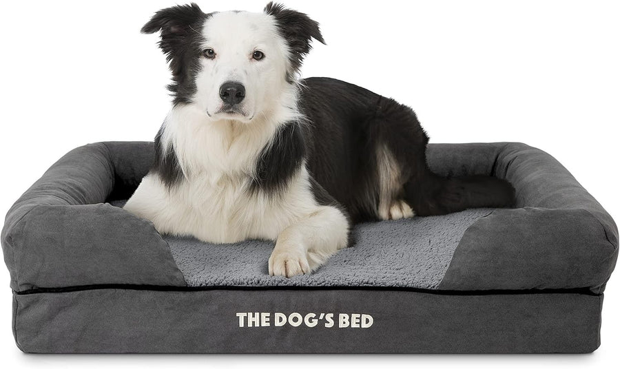 Large Orthopedic Dog Bed Plush Memory Foam Washable 91x70cm