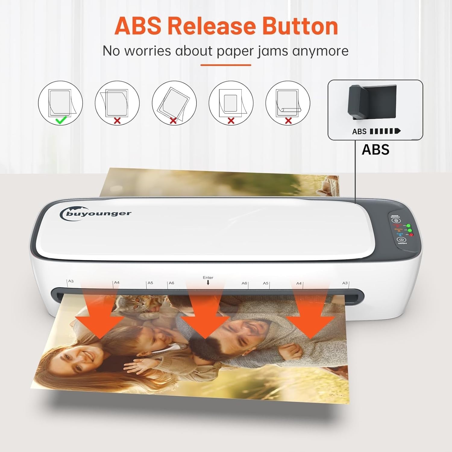 A3 Laminator Machine Hot Cold 60s Warm Up 13 Inch 5-in-1 + 25 Pouches