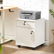 Locking Rolling File Cabinet 1 Drawer 1 Door Under Desk Storage Unit