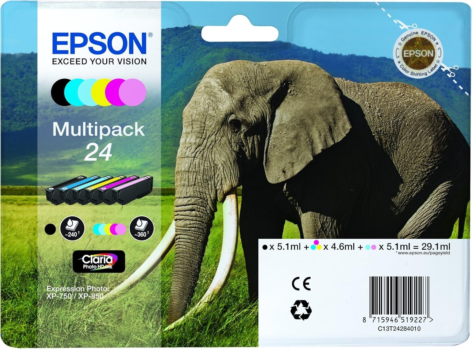 Black A3 Photo Printer Wireless Scan Copy with 6-Colour HD Ink Pack