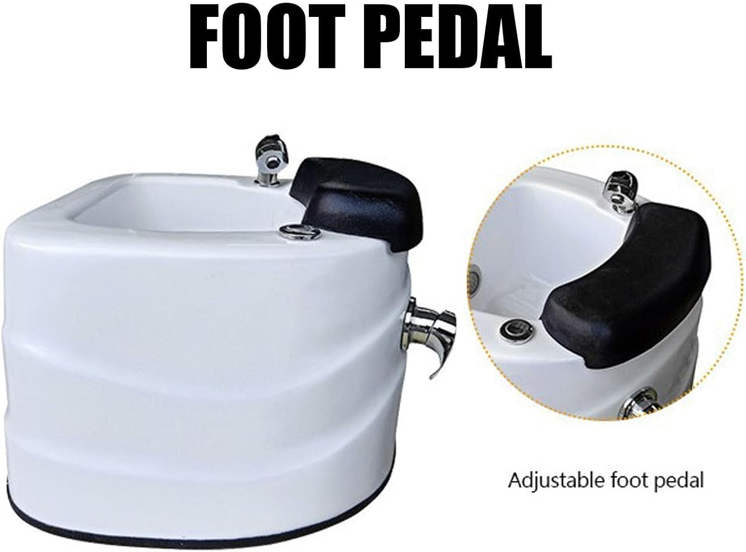 Foot Spa Bath with Heat Massage Jets Acrylic Pedicure Tub 220V LED Soaking
