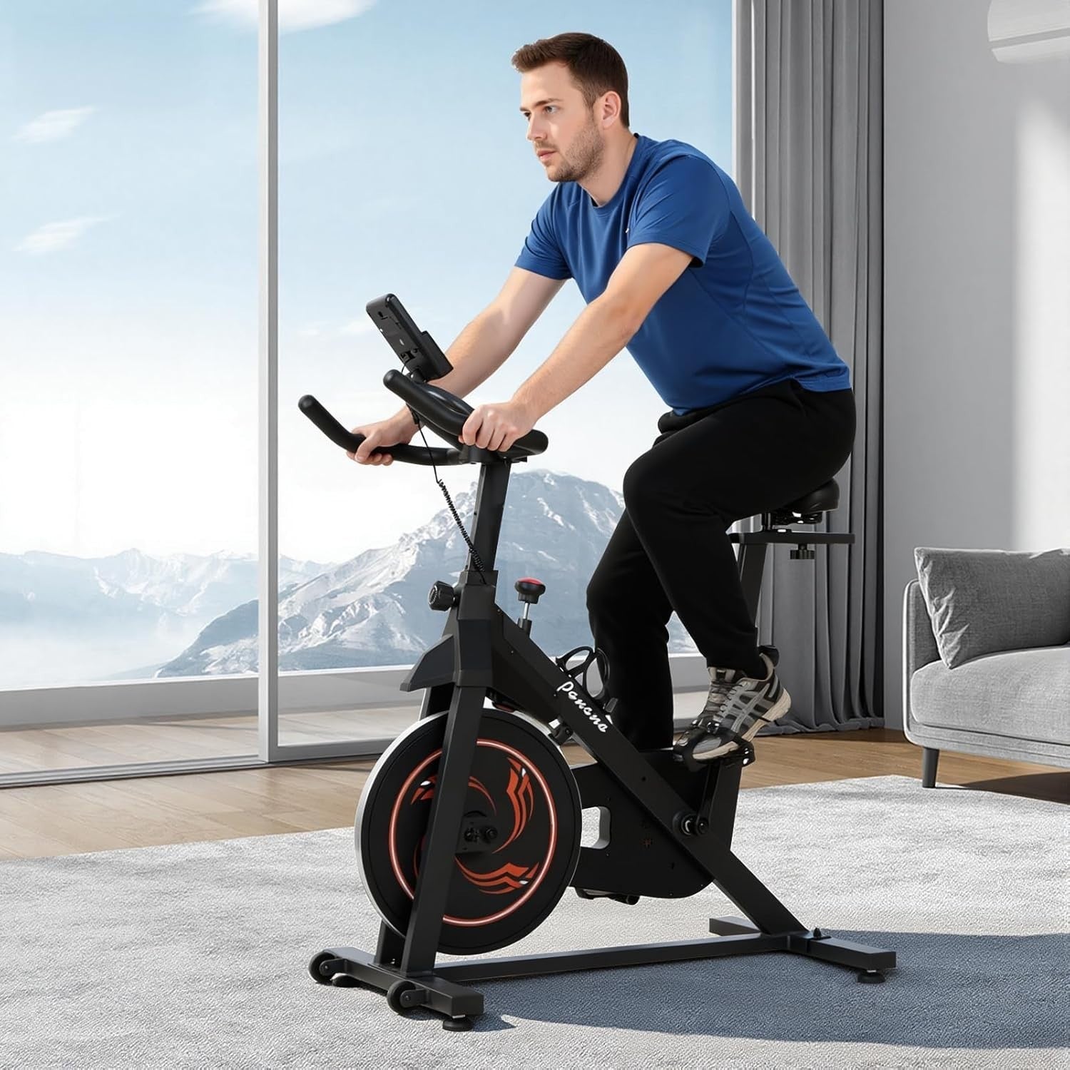 Silent Magnetic Spin Bike w/ LCD Display, Heart Rate Sensor & Adjustable Seat
